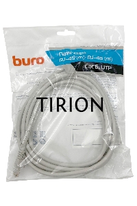 Патч-корд Buro Basic UTP 4 пары cat6 CCA molded 3м серый RJ-45 (m)-RJ-45 (m)
