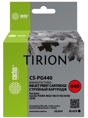 Картридж струйный Cactus CS-PG440 черный (180 стр.) для Canon PIXMA MG2140/MG3140
