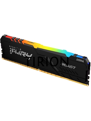 Оперативная память Kingston Fury Beast, DDR4, 16GB (1x16GB), 3200MHz, CL16, с радиатором, RGB, чёрный