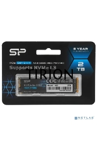 Накопитель SSD Silicon Power P34A60, 2Tb, PCIe 3.0 x4, M.2 2280, NVMe, R/W 2200/1600