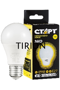 Лампа светодиодная СТАРТ LEDGLSE27 15W 30 WS, Е27, 15Вт, 1200Лм, 2700К