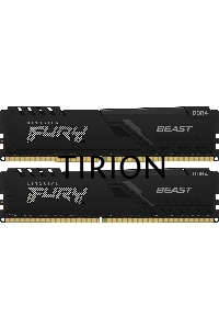 Оперативная память Kingston Fury Beast, DDR4, 16GB (2x8GB), 3600MHz, CL17, с радиаторами, черный