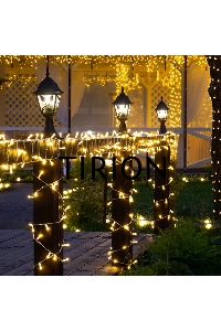 Гирлянда «Нить» 10 м, 200 LED, прозрачный ПВХ, цвет свечения теплый белый с эффектом мерцания (каждый 5-й) NEON-NIGHT