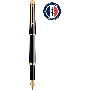 Ручка перьевая Waterman Hemisphere (CWS0920610) Mars Black GT F сталь нержавеющая подар.кор.