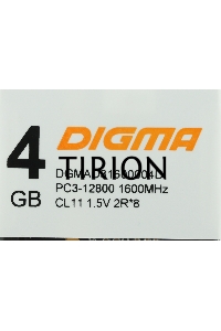 Оперативная память Digma 4Gb DDR3 1600MHz DGMAD31600004D RTL PC3-12800 CL11 DIMM 240-pin 1.5В dual rank
