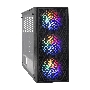 Компьютерный корпус Miditower ExeGate EVO-8243 (ATX, без БП, 2*USB+1*USB3.0, черный, 3 вент. с RGB подсветкой, боковая панель - закаленное стекло)