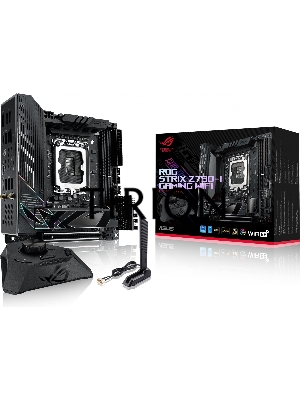 Материнская плата ASUS ROG STRIX Z790-I GAMING WIFI, LGA 1700, Intel Z790, 2xDDR5, 2xSATA, 2xM.2, 1xPCI-E 5.0 x16, 1xHDMI, 2xUSB Type-C, 1x 2.5Gb LAN, 1xUSB-A 3.2 Gen 2, 3xUSB-A 3.2 Gen 1, 3xUSB-A 2.0, 2x3.5 мм, 7.1, Mini-ITX