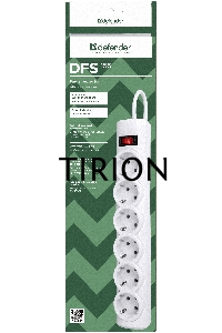 Сетевой фильтр Defender Фильтр DFS 155 5.0 m, 6 розеток, белый