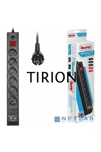 Сетевой фильтр BURO Сетевой фильтр, 6 розеток, 5 метров, (BU-SP5_USB_2A-B) черный {992320}