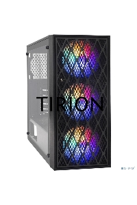 Компьютерный корпус Miditower ExeGate EVO-8243 (ATX, без БП, 2*USB+1*USB3.0, черный, 3 вент. с RGB подсветкой, боковая панель - закаленное стекло)
