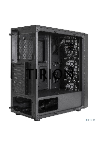Компьютерный корпус Miditower ExeGate EVO-8243 (ATX, без БП, 2*USB+1*USB3.0, черный, 3 вент. с RGB подсветкой, боковая панель - закаленное стекло)