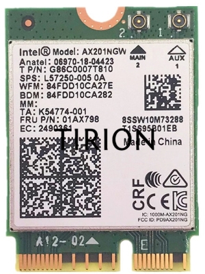 Плата сетевого контроллера Intel® Wi-Fi 6 AX201, 2230, 2x2 AX+BT, No vPro®,999TD0