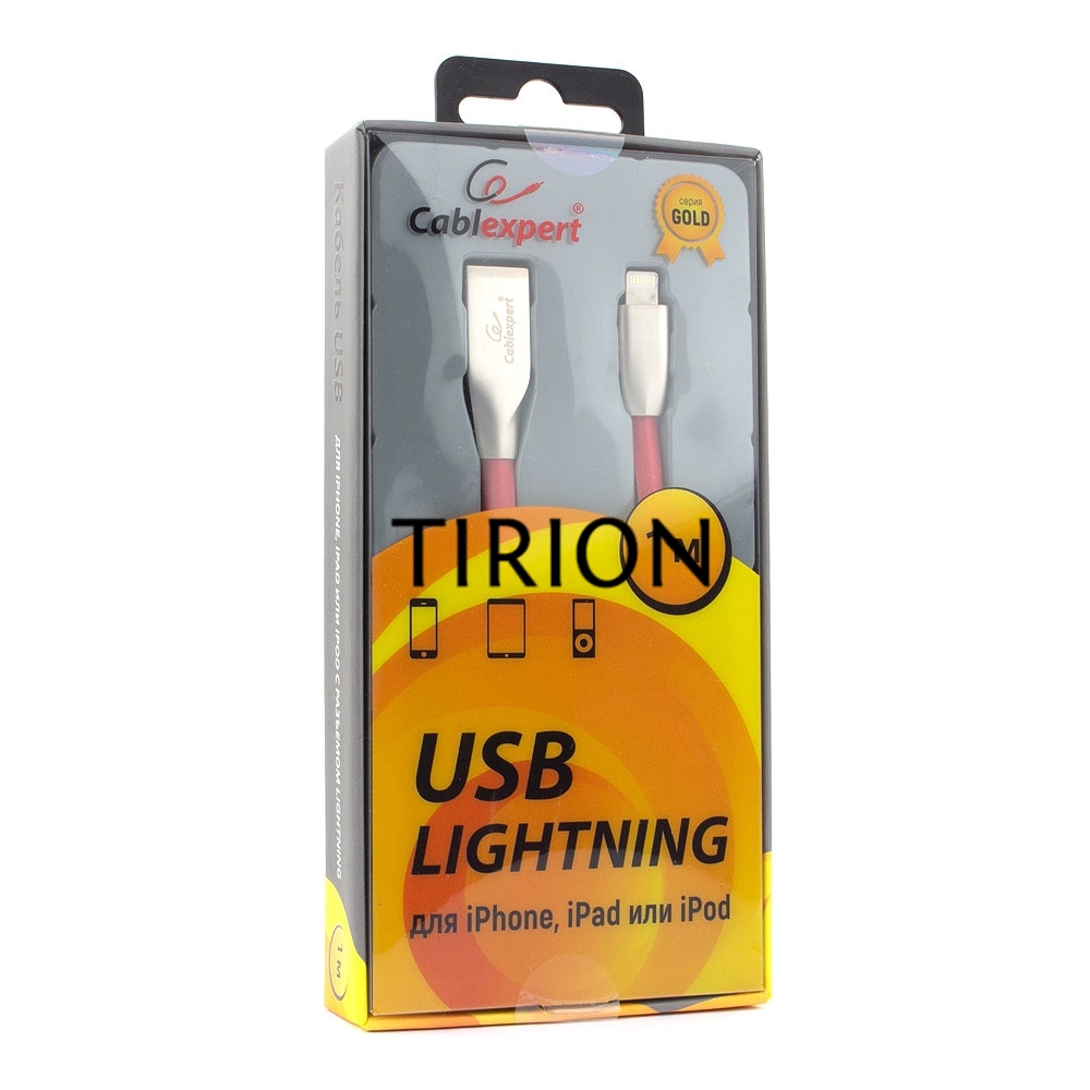 Кабель Cablexpert для Apple CC-G-APUSB01R-1M, AM/Lightning, серия Gold, длина 1м, красный, блистер