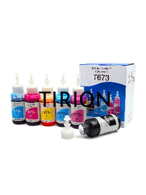 Чернила T673 для принтеров Epson L800, L805, L810, L8158, L850, L1800, комплект 6 цветов по 100 мл совместимые
