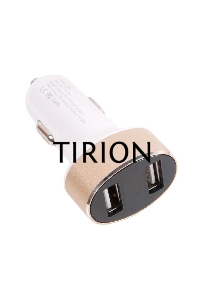 Автомобильное зарядное устройство HOCO z26 high praise dual port car charger with digital display, белый