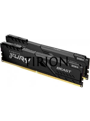 Оперативная память Kingston Fury Beast, DDR4, 16GB (2x8GB), 3600MHz, CL17, с радиаторами, черный