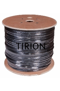 Кабель витая пара F/UTP, категория 5e, PE, 4PR, 24AWG, внешний, черный, с тросом, 305 м