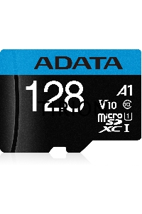 Флеш карта Micro SecureDigital 128Gb ADATA AUSDX128GUICL10A1-RA1 {MicroSDXC Class 10 UHS-I, SD adapter}