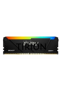 Оперативная память Kingston Fury Beast, DDR4, 16GB (1x16GB), 3200MHz, CL16, с радиатором, RGB, чёрный