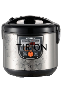 Мультиварка Centek CT-1498 (чёрный, сталь) 700Вт, 5.0л, 10 программ + 28 программ Мультишеф