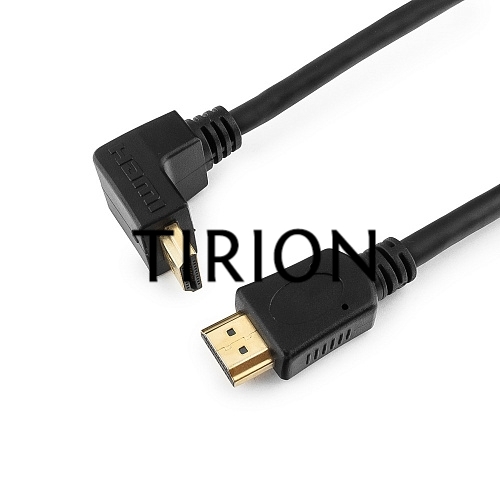 Кабель Cablexpert HDMI CC-HDMI490-15, 19M/19M, v2.0, медь, позол.разъемы, экран, угловой, 4.5м, черный, пакет
